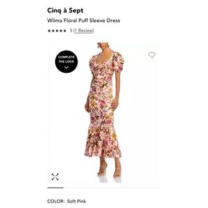 Cinq a Sept Wilma Floral Puff Sleeve Dress